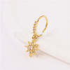 Brass Micro Pave Clear Cubic Zirconia Dangle Hoop Nose Rings FS-WG904D6-02-1