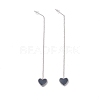 Long Chain with Enamel Heart Dangle Stud Earrings EJEW-A067-01P-A-3