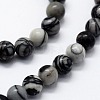 Natural Black Silk Stone/Netstone Beads Strands X-G-I199-11-8mm-3