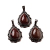 Natural Mahogany Obsidian Teardrop Pendants G-K363-01R-20-1