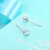 Exquisite 925 Sterling Silver Cubic Zirconia Stud Earrings EJEW-BB20109-4