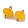 Natural White Jade Dyed Saucer Charms with Rack Plating Golden Tone Brass Bails KK-B103-17B-01-2