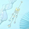 Glass Teardrop/Star Pendant Decorations HJEW-JM01170-4