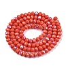 Electroplate Opaque Solid Color Glass Beads Strands EGLA-A044-P4mm-L21-2