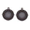 Tibetan Style Alloy Pendant Cabochon Settings TIBE-T003-08R-NR-2
