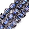 Frosted Handmade Foil Glass Beads Strands FOIL-Q002-02F-1