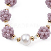 Natural Pearl & Glass Braided Slider Bracelet BJEW-N018-01A-3