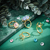 4Pcs Adjustable Brass Finger Ring Components KK-NB0002-57-5