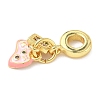 Brass Enamel European Dangle Charms KK-I355-22G-02-2