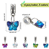 30Pcs 5 Color Faceted Glass Pendants PALLOY-AB00033-2