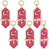 6Pcs Brass Micro Pave Cubic Zirconia Pendants KK-BBC0025-85-1