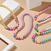 Acrylic Flower & Faceted Round Beaded Necklaces NJEW-JN04191-2
