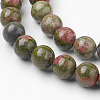 Natural Unakite Bead Strands G-G735-67-10mm-3