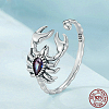 Scorpion 925 Sterling Silver Pave Cubic Zirconia Cuff Rings for Women FS-WG08321-01-1