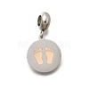 Jewelry 304 Stainless Steel European Dangle Charms OPDL-L013-40B-1