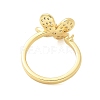 Flower Brass Micro Pave Cubic Zirconia Cuff Cup Peg Ring Settings KK-K297-23G-3