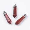 Natural Red Jasper Pointed Pendants G-F228-06O-RS-1