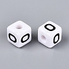 Opaque Acrylic European Large Hole Beads SACR-N020-01B-01-2