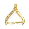 Rack Plating Brass Micro Pave Cubic Zirconia Ice Pick Pinch Bails LS-KK-B056-01G-1