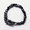 Handmade Evil Eye Lampwork Flat Round Bead Strands LAMP-L058-6mm-10-2