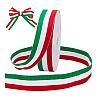 50 Yards Tricolor Polyester Striped Grosgrain Ribbon OCOR-WH0078-199C-7
