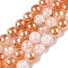Electroplated Crackle Glass Beads Strands EGLA-N014-10mm-01-1