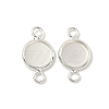 Flat Round Brass Connector Cabochon Settings KK-K414-13G-S-1