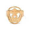 Ion Plating(IP) 201 Stainless Steel Cross Crown Finger Ring RJEW-J051-48G-2