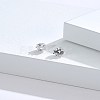 Rhodium Plated 925 Sterling Silver Cubic Zirconia Stud Earrings for Women EJEW-BB72113-4