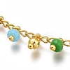 Brass Handmade Colorful Glass Beaded Necklaces NJEW-JN03134-2