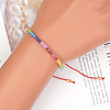 Bohemian Adjustable Handmade Glass Cube Beaded Braided Bracelets for women AV5814-2