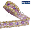 10 Yards Polyester Lace Ribbon with Paillette OCOR-WH0090-050B-2