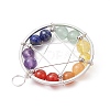 Gemstone Copper Wire Wrapped Pendants PALLOY-JF02305-02-2