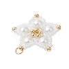 Glass Seed Beaded Star Pendants PALLOY-MZ00524-02-4