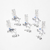 Alloy European Dangle Charms with Rhinestone MPDL-36X16-S-1