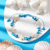 Synthetic Turquoise Beads with Natural Magnesite Anklet for Women AJEW-AN00576-02-2