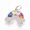 Brass Micro Pave Cubic Zirconia Pendants ZIRC-G166-26P-1