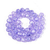 Transparent Crackle Glass Beads Strands GLAA-N053-8mm-05-2