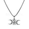 Hollow Out Moon Goddess 201 Stainless Steel Pendant Necklaces for Women FS-WGF6F96-01-5