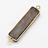 Rectangle Electroplated Natural Druzy Crystal Agate Links connectors G-A144-02E-2
