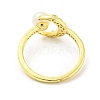 Crescent Moon Brass Micro Pave Cubic Zirconia Open Cuff Rings RJEW-H220-41G-3