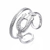 304 Stainless Steel Oval Open Cuff Ring RJEW-T023-25P-3