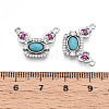 Synthetic Turquoise Rectangle with Flower Pendants KK-N258-15P-3