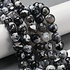 Faceted Natural Fire Crackle Agate Beads Strands G-F447-12mm-N13-1