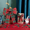CHGCRAFT 10Pcs 2 Style Christmas Theme Tartan Pattern Polyester Bowknot AJEW-CA0002-64-5