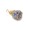 Natural Blue Spot Jasper Pendants PALLOY-JF03396-04-3