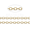 Brass Flat Oval Cable Chains X-CHC025Y-G-1