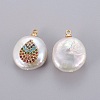 (Holiday Stock-Up Sale)Natural Cultured Freshwater Pearl Pendants PEAR-J004-18G-2