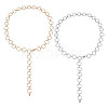 2Pcs 2 Colors Iron Round Rings Link Chain Belts AJEW-GO0001-76-1