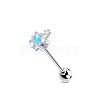 304 Stainless Steel Pave Cubic Zirconia Straight Barbell Tongue Rings FS-WG7AF88-07-1